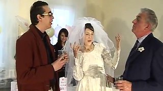 Wedding ceremony ends with fantastic group sex