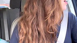 Cute Teen Babe Gets Turned On in McDonald's Drive-Thru
