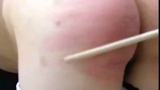 Cruel caning on panties and and Bare Butt