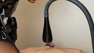 Stockinged strapon femdom fetish babe sucks on dick in hd