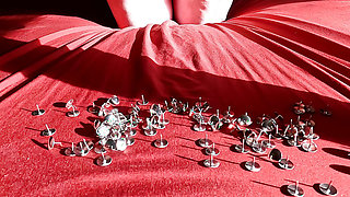 Tie off tits and put them in thumbtacks