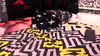 Hot busty masturbating shemale toys her ass