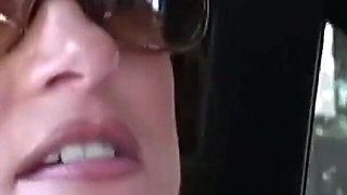 In the Car He Jerks off and She Swallows It All