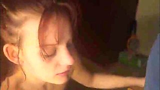 18yo Stepdaughter Sucks Dad's Dick After Fucking Wife - Homemade Taboo Blowjob