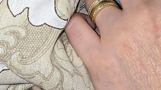 This step mom is good to handjob step son Big dick without condom