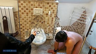 Miss Alessa Milano Feeding From Toilet Part 1