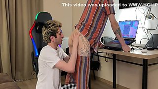 My Friend With A Big Dick Fucks Me, Deep Throat Blowjob And Tight Ass Fucking