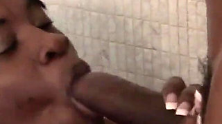 Oshun Breeze BBW ebony-skinned busty fucks black cock to enjoy cum