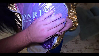 Shiny Cameltoe Tease, Hard Spanking, Deep Blowjobs & Rough Doggy with Double Cumshot 302