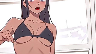 Acrobatic Hentai Ebony Blowjob