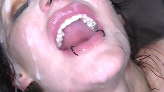 Super Busty UK MILF Opens Her Mouth to Catch More Cum