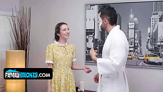 Stepdaughters Give a Sensual Erotic Massage with Happy Ending to Their Stepdads