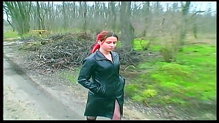 Red Head Teen Girl Pissing Outdoor