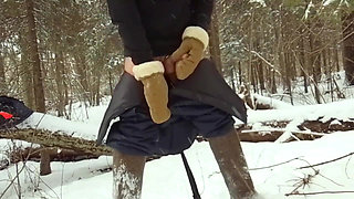 Stepmom Sucks My in the Winter Forest
