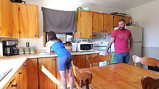 Stepdaughter Ripping YOGA PANTS turns into Stepdad FUCKING HER SILLY