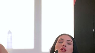 Blonde tight pussy babe solo toy fun in glamour masturbation