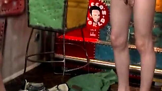 Two stunning chicks get anally slammed by a bunch of horny guys