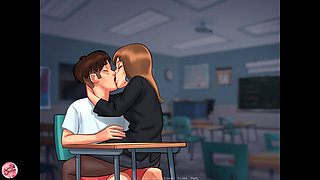 College professor gets turned on by touching my cock (Summertime Saga #7) - Jazziuu