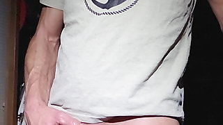 Slender type stimulates the glans after edging. So much sperm. So much piss. Huge cumshot