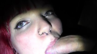 Big titted glory hole blowjob slut fucks and loves facial
