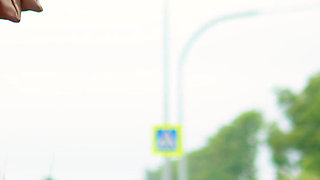 46- Anya in the Image of a Schoolgirl Is Waiting for Her Bus. Look Under Her Skirt! *4k 60fps