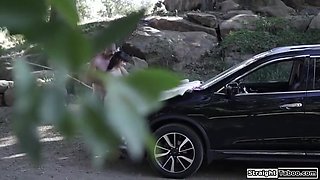Petite Teen, Stepdad And Emma Jade - Guy Anal Fucks His Stepsons Gf Outdoors
