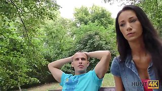 HUNT4K. Angry guy agreed to sell girlfriend's twat for stack of cash