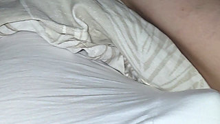 Step mom pulled out blanket and slip hand under step son panties