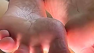 Very Familiar Scene When Stepdaughter Shows Me New Sneakers and Then Handle My Cock with Her Small Feet