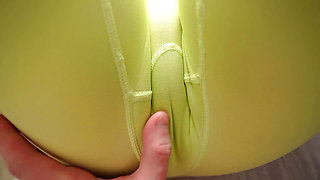 Rubbing my perfect wet pussy in wet leggings