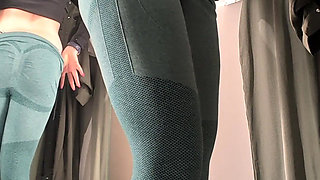 Sweet Busty MILF Changes Clothes and Tries on Different Outfits While Touching Herself