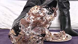 Smoking Mistress and Cake From Boot Soles POV Clip, Lady Victoria Valente