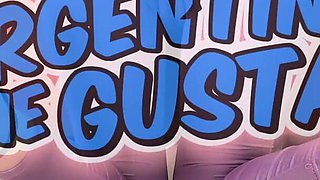 Holy Ass! Jiggly Bubble Butt Latina in Tight Purple Leggings!