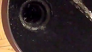 Halloween Scary Cumming and Pissing to Slave Slut Mouth Through a Funnel Gag