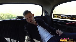 Lady faux cab sexy blonde Lovita Fate handles herself to Big Cock at work