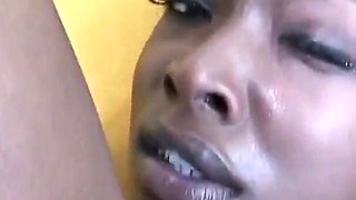 Taylor Starr ebony slut with sexy natural tits gets cum on her face