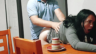 I fucked my stepmother while she was clearing the plates from the table.