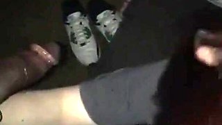 Redhead sucking BBC while her boyfriend cheers her on