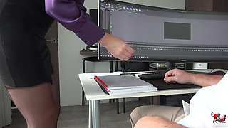 Secretary became a slut for Mr big boss