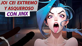 Spanish JOI CEI Extreme and disgusting with Jinx from League of legends.