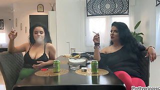 Spanis MILF and Sexy PAWG Smoking Cigarette