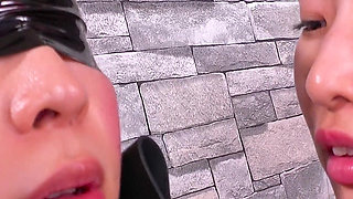 Blindfolded Minami Ikejiri Kept Wet with Spit-slick Tongue Kisses by Kokomi Ichinari