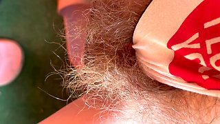Big Feet and Hairy Bush in Panties