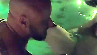 He Squirts Into Her Pussy Hole in the Pool