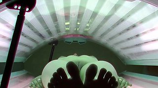 University student in solarium