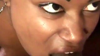 A very fat black woman with a big ass and natural tits fucks a huge black cock