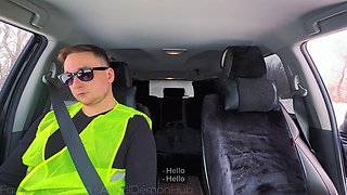 The Blonde Failed the Driving Test and Sucked the Instructor