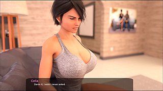 Animated lecturer with big boobs shares a steamy kiss with a mummy