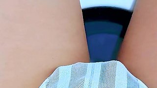 Pretty Girl Fingering Pink Pussy in the Office Bathroom