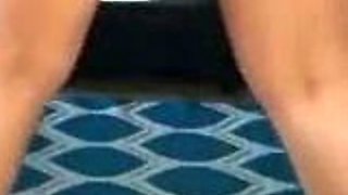 Amateur BBW Kristin with glasses masturbates